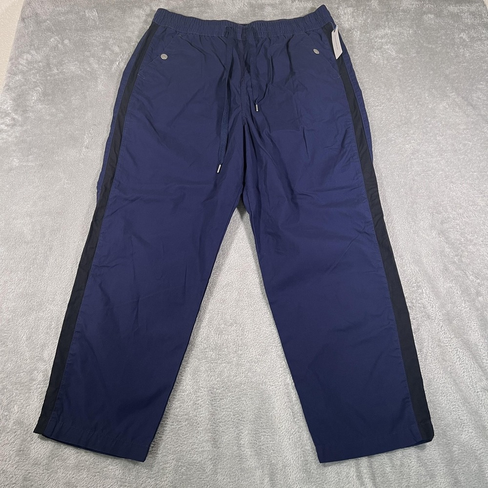 Maeve Anthropologie Track‎ Pants Womens XL Navy Tenley Twill Joggers Utility NWT